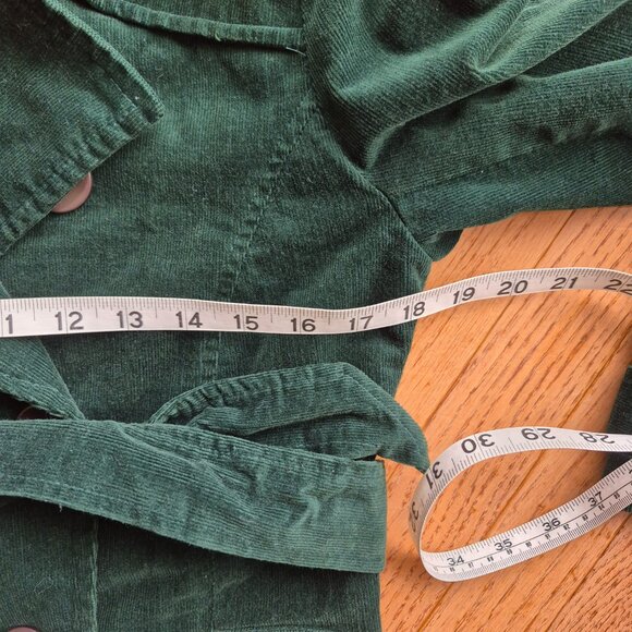 Green Corduroy Belted Jacket • Size 38 (S/M Fit) • Fully Lined - Picture 13 of 15